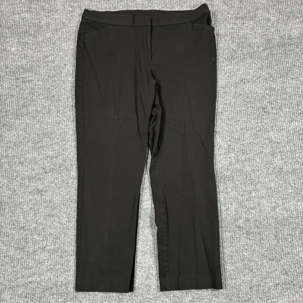Chicos Womens Dress Pants Size 3R Black Straight Leg Stretch Career High Rise